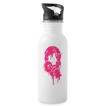 headphones - Water bottle with straw - white - Right