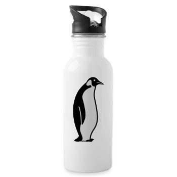 Pinguin pinguïn - Trinkflasche mit integriertem Trinkhalm - Weiß - Rechts