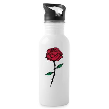rose dornen - Trinkflasche mit integriertem Trinkhalm - Weiß - Rechts