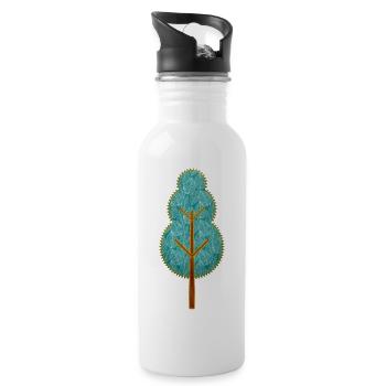 tree - Water bottle with straw - white - Right