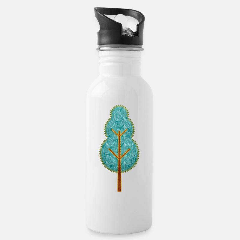 arbre - Gourde avec paille intégrée - blanc