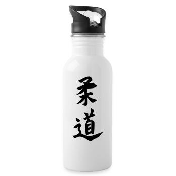 Judo kanji emblem - Water bottle with straw - white - Right