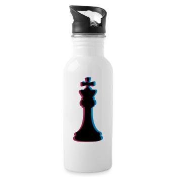 Échecs 3D effet - Gourde avec paille intégrée - blanc - Droite