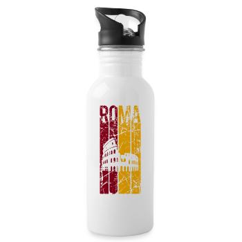 Rome t-shirt design grunge effet Roma Rom Rome - Gourde avec paille intégrée - blanc - Droite