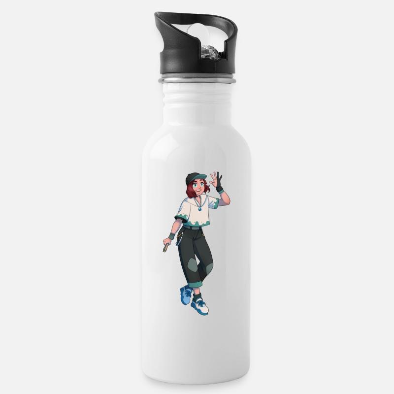 Fria - Trinkflasche mit integriertem Trinkhalm - Weiß