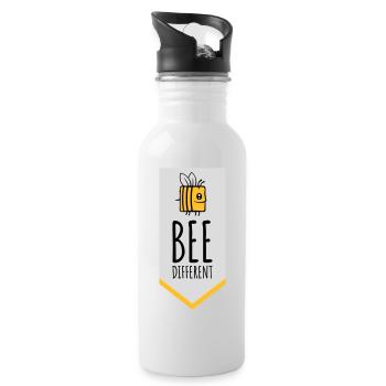 bee different saying quote - Water bottle with straw - white - Right