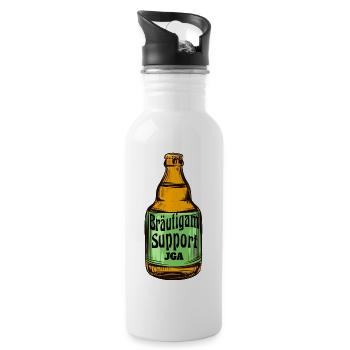 Bräutigam Support JGA - Trinkflasche mit integriertem Trinkhalm - Weiß - Rechts