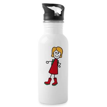 Femme - Gourde avec paille intégrée - blanc - Droite