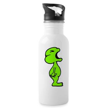 Frog screaming angry angry unhappy angry - Water bottle with straw - white - Right