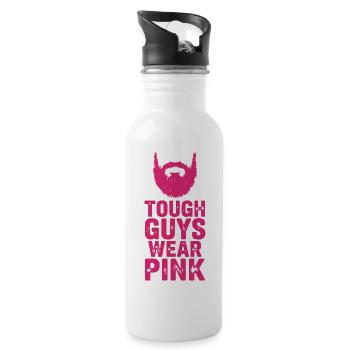 Tough Guys Wear Pink - Water bottle with straw - white - Right