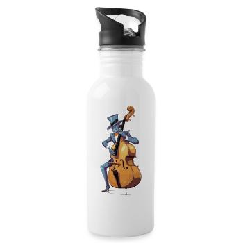 Blue Jazz Bass Master in Top Hat - Water bottle with straw - white - Right