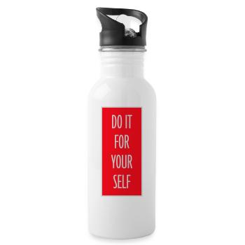 Do It For Yourself Inspirierend Selbstliebe Zitat - Trinkflasche mit integriertem Trinkhalm - Weiß - Rechts