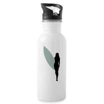 surfgirlshape1 - Trinkflasche mit integriertem Trinkhalm - Weiß - Rechts