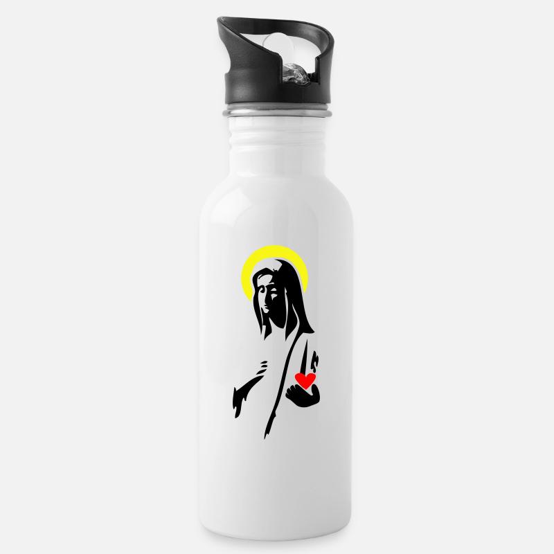 Maria - Trinkflasche mit integriertem Trinkhalm - Weiß
