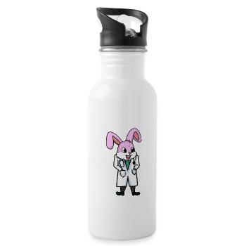 Doctor Doctors Hospital Rabbit Rabbit Children Child - Water bottle with straw - white - Right