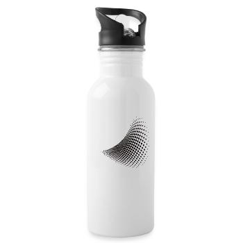 Optical illusion pattern shapes geometry gift - Water bottle with straw - white - Right