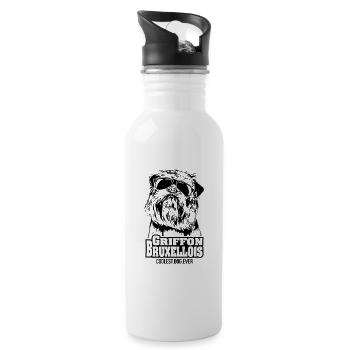 GRIFFON BRUXELLOIS coolest dog ever Hundespruch - Trinkflasche mit integriertem Trinkhalm - Weiß - Rechts