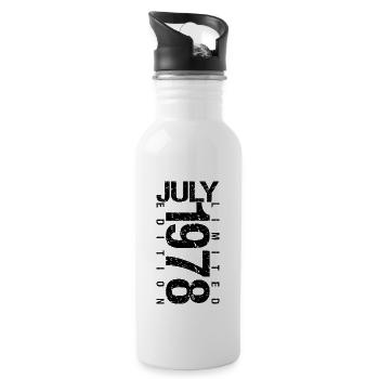 Birthday July 1978 July born in July 1978 - Water bottle with straw - white - Right