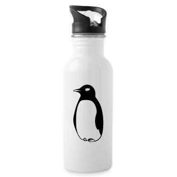 Pinguin - Trinkflasche mit integriertem Trinkhalm - Weiß - Rechts