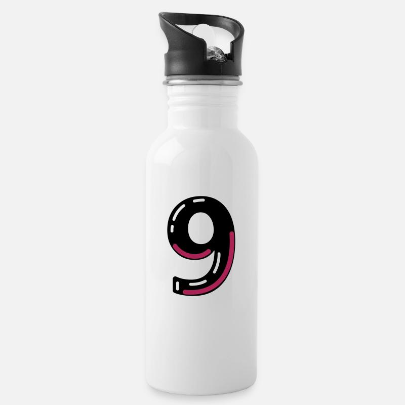 9 - Trinkflasche mit integriertem Trinkhalm - Weiß