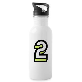 2 JAHRE. 2. JUBILÄUM. GEBURTSTAG 2 JAHRE. 2 - Trinkflasche mit integriertem Trinkhalm - Weiß - Rechts