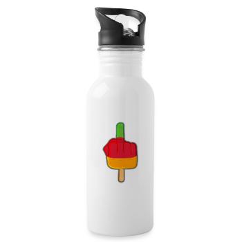 Lutschfinger Stinkefinger Flutschfinger Eis - Trinkflasche mit integriertem Trinkhalm - Weiß - Rechts