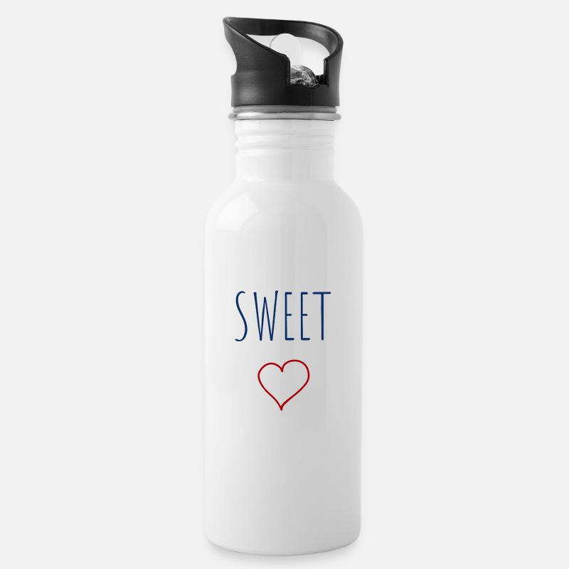 SWEET heart - Gourde avec paille intégrée - blanc