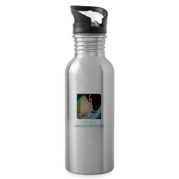 Nature Meets Architecture - Water bottle with straw - silver - Right