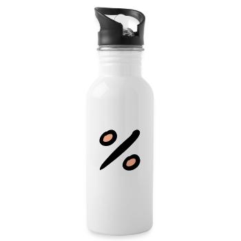 Prozent Symbol. % Zeichen. Handgezeichnet. - Trinkflasche mit integriertem Trinkhalm - Weiß - Rechts