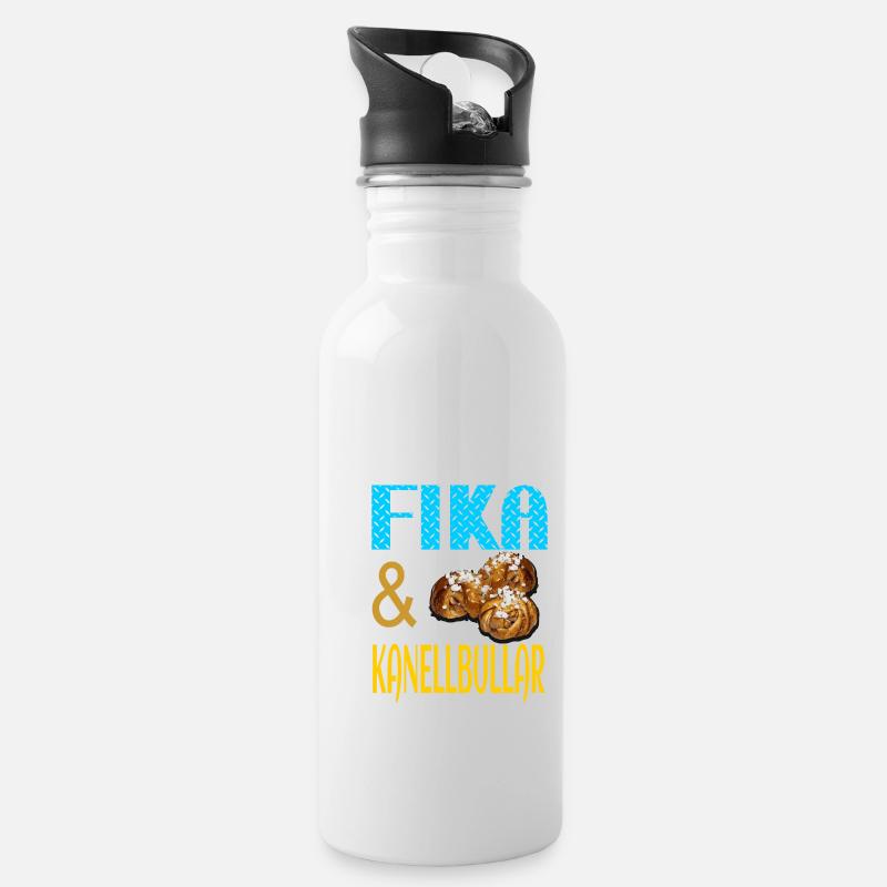 Fika - Trinkflasche mit integriertem Trinkhalm - Weiß