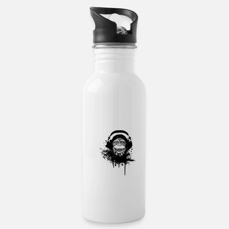 Casque Monkey - Gourde avec paille intégrée - blanc