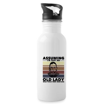 R.B.G. Ruth Bader Ginsburg RBG - Trinkflasche mit integriertem Trinkhalm - Weiß - Rechts