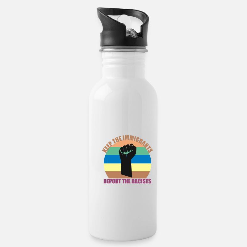 Immigration immigrants - Water bottle with straw - white