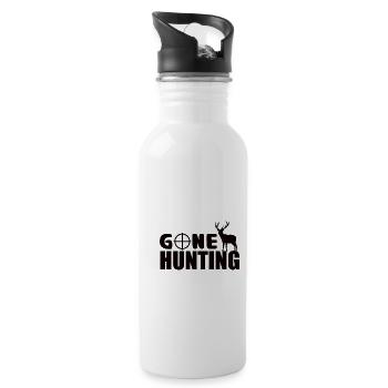 Gone Hunting - Deer Hunting T-shirt - Trinkflasche mit integriertem Trinkhalm - Weiß - Rechts
