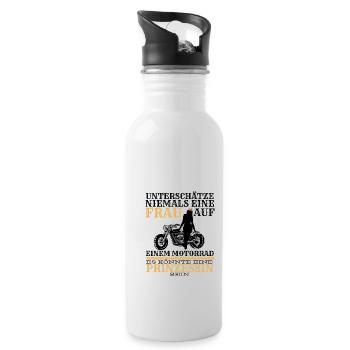 Prinzessin Motorrad - Trinkflasche mit integriertem Trinkhalm - Weiß - Rechts