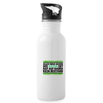 Natur - Trinkflasche mit integriertem Trinkhalm - Weiß - Rechts