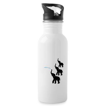 Elephant Safari Africa Elephant Wilderness Gift - Water bottle with straw - white - Right