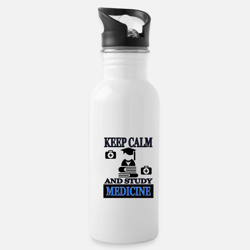 Medizin studieren Medizin-Student - Trinkflasche mit integriertem Trinkhalm - Weiß