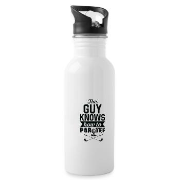 Dieser Typ Weiß, Wie Man T -Shirt - Golf - Trinkflasche mit integriertem Trinkhalm - Weiß - Rechts