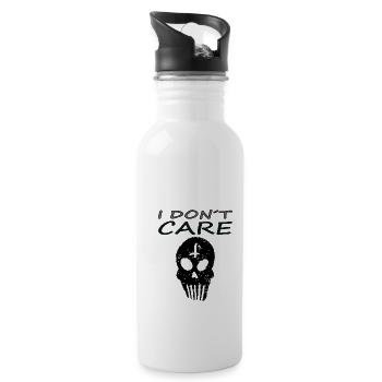 Totenkopf Totenschädel Knochen Tod Grusel Geschenk - Trinkflasche mit integriertem Trinkhalm - Weiß - Rechts