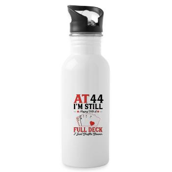 Playing cards for the 44th birthday - Water bottle with straw - white - Right