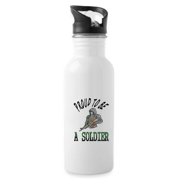Je suis fier soldat militaire armée idée cadeau - Gourde avec paille intégrée - blanc - Droite