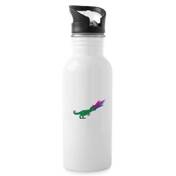 Drapeau bisexuel LGBTQ - Dinosaures - Gourde avec paille intégrée - blanc - Droite
