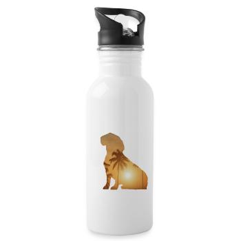Summer beach - sniffer dog - Water bottle with straw - white - Right