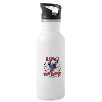 Retro USA Adler Freiheit 1959 Vintage Hawaii - Trinkflasche mit integriertem Trinkhalm - Weiß - Rechts