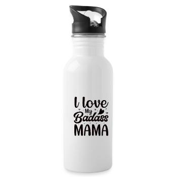 Ich Liebe meine Mama Eltern Herz Kinder - Trinkflasche mit integriertem Trinkhalm - Weiß - Rechts