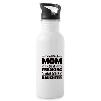 Stolze Mama Einer Wundervollen Tochter Geschenk - Trinkflasche mit integriertem Trinkhalm - Weiß - Rechts