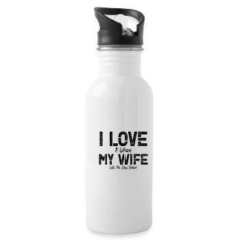 Poker Wife Married Poker Chips Card Play - Water bottle with straw - white - Right