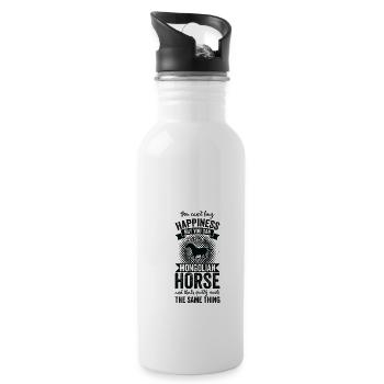 Horseback Riding - Mongolian Horse - Water bottle with straw - white - Right