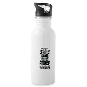 Reiten - Haflinger-Pferd - Trinkflasche mit integriertem Trinkhalm - Weiß - Rechts